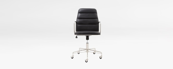 cb2 mad black executive chair