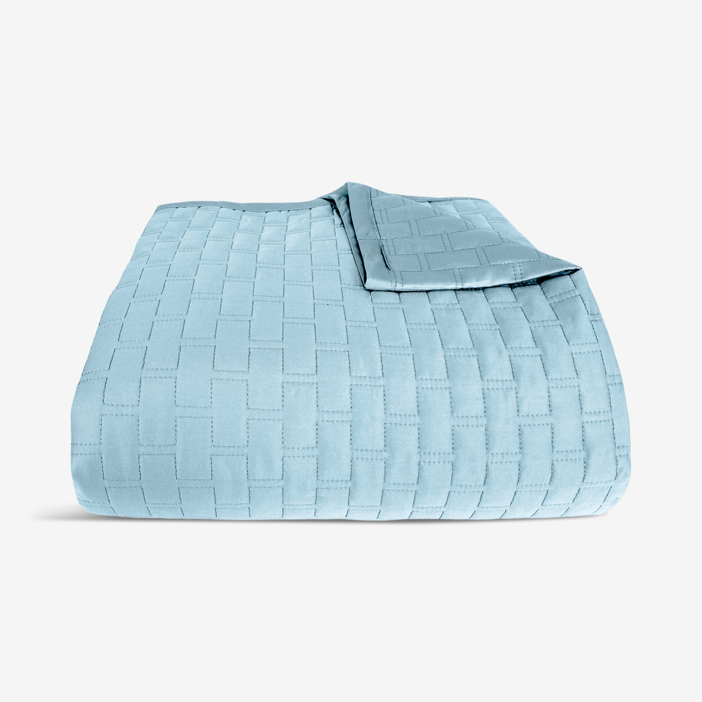 Luxury Bamboo Viscose Quilted Coverlet, Sky, Queen