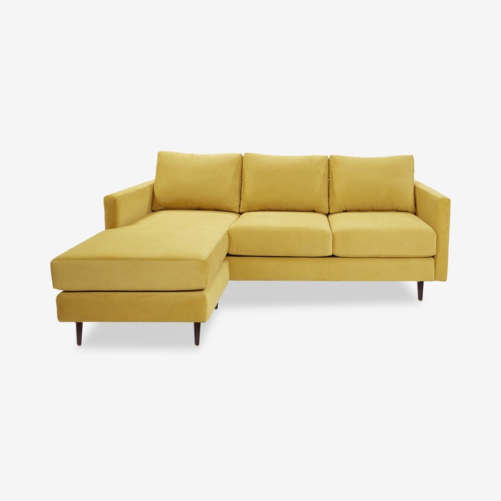 Brooks Sectional Reversible Narrow, Large Yellow Leather Furniture