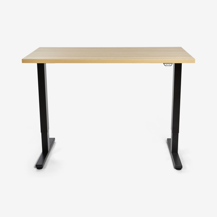 Ryze Sit/Stand Desk, Maple Top with Black Base